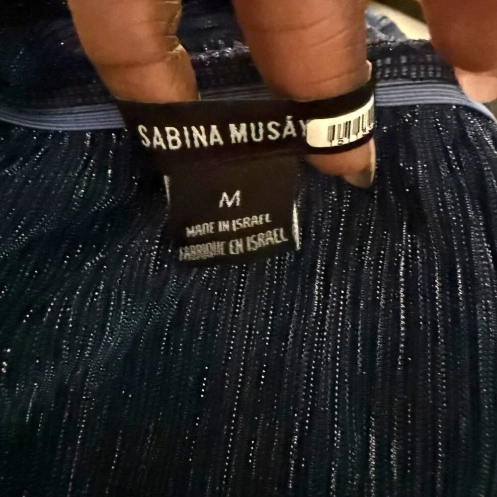 Sabina Musayev Sheer Navy Dress M - Picture 6 of 15